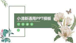 植物花卉藤葉小清新幾何風格工作總結報告通用ppt模板