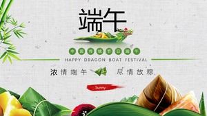 Modèle ppt de festival de bateau dragon traditionnel
