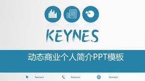 Template PPT profil pribadi bisnis biru dinamis