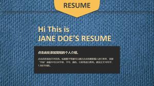 Denim style job application resume PPT template