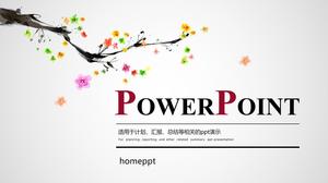 Blooming ink plum blossom PPT animation download