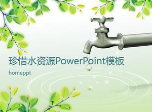 Apreciar los recursos hídricos y la protección del medio ambiente verde descarga de plantillas de PowerPoint