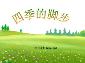 Descarga de cursos PPT de chino para escuelas primarias "Pasos de Four Seasons"