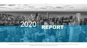 플랫 패션 잡지 스타일 유럽과 미국의 비즈니스 작업 보고서 PPT 템플릿