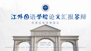 Zhejiang International Studies University semplice modello di difesa tesi generale ppt