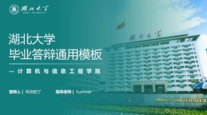 Modèle de ppt général de réponse de graduation de l'université de Hubei de masque frais dégradé