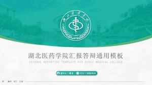 Proteção ambiental verde fresco vento Hubei Medical College relatório defesa geral ppt template