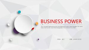 Elegant gray low triangle background creative round micro three-dimensional work report ppt template