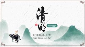 Chinese traditional festival Ching Ming Festival ppt template