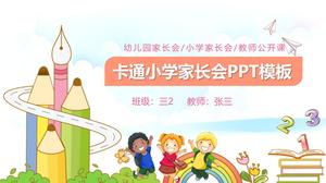 Cute cartoon style kindergarten primary school teacher open class ppt template