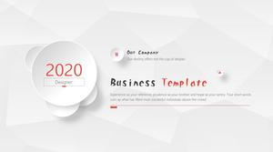 Elegant gray low triangle background micro three-dimensional style business work report ppt template