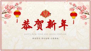 Happy new year greeting card ppt template