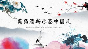 Einfache und frische Tinte im chinesischen Stil ppt Vorlage