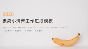 バナナのメイン画像ミニマリストの小さな新鮮な仕事のレポートpptテンプレート