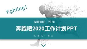 Ejecute la plantilla ppt del plan de trabajo de año nuevo de resumen de fin de año 2020