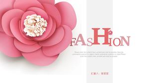 Plantilla ppt de informe de resumen de trabajo de moda de alta gama de atmósfera rosa