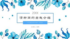 Branches and leaves flowers plants small fresh and simple literary style resume ppt template
