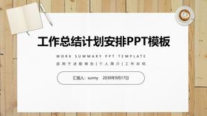 Wooden board background casual business style work summary plan ppt template