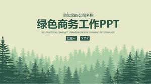 Plantilla ppt universal del informe empresarial plano verde del fondo del bosque del vector