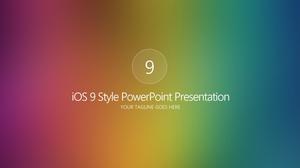 Colorful hazy background minimalist iOS style ppt template