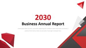 赤と灰色の幾何学的なスタイルのビジネスレポート一般的なPPTテンプレート
