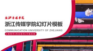 Institut Zhejiang Media dan Komunikasi tesis pertahanan template ppt umum