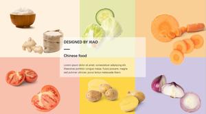 Kolorowy moda mały świeży szablon ppt motywu żywności