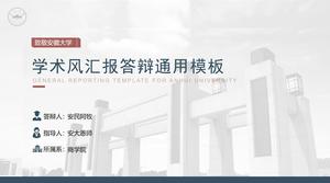 Akademik stil Anhui Üniversitesi mezuniyet tezi raporu savunma ppt şablonu