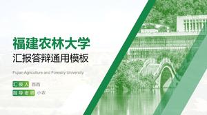 Ogólny szablon ppt dla raportu obrony pracy magisterskiej Uniwersytetu Rolniczego i Leśnego w Fujian