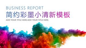 Art color ink main image simple small fresh business report ppt template