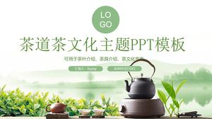 Frühlingsgrün kleine frische Frühlingstee Teezeremonie Tee Kultur Thema ppt Vorlage