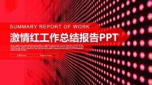 열정 붉은 축제 스타일의 비즈니스 작업 요약 보고서 PPT 템플릿