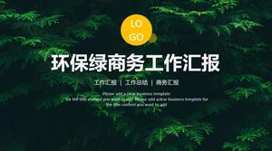 Environmental protection green flat small fresh business work report ppt template