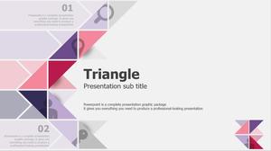 Creative triangle fashion purple European and American style work summary report ppt template