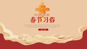 Chiński Nowy Rok Działania celne Żywność-tradycyjny Chiński Nowy Rok Customs Wprowadzenie szablon ppt