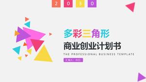 Vibrant colorato triangolo geometrico creativo modello di business plan ppt