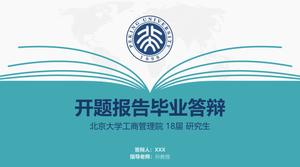Elemento de diseño de libro abierto creatividad tesis de la Universidad de Pekín defensa general ppt template