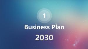 Latar belakang kabur, elemen tembus, rencana investasi proyek, template ppt gaya umum Apple iOS