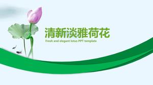 Taze ve zarif lotus canlılık yeşil çalışma özeti raporu ppt şablonu
