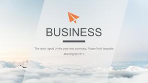 우아하고 웅장한 구름 바다 간단한 평면 유럽과 미국 스타일의 일반 비즈니스 보고서 PPT 템플릿