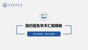 Template ppt pertahanan tesis Universitas Teknologi Taiyuan biru datar minimalis