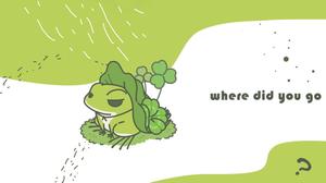 Onde você esteve, meu filhote? ——Travel frog theme ppt template