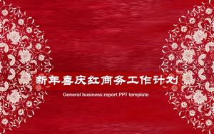 Nowy rok świąteczny czerwony biznes plan pracy szablon ppt
