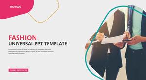 둥근 사각형 컷 아웃 및 창의적인 패션 일반 비즈니스 요약 보고서 PPT 템플릿