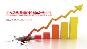 Breaking ground up trend arrow data analysis year-end work report ppt template