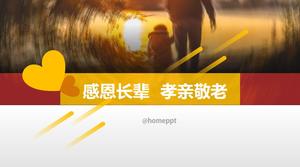 Grateful to the elders, filial piety and respect for the elderly public welfare publicity ppt template