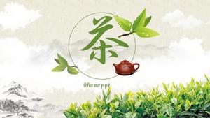 Plantilla ppt del tema de la cultura del té del arte del té del té