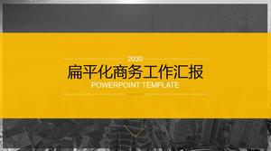 Yellow and gray color flat atmosphere business work summary report ppt template