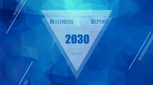 青い低三角形の背景半透明の幾何学的なグラフィック要素ビジネス作業レポートpptテンプレート