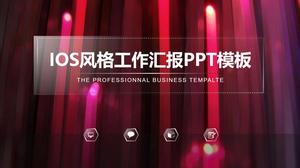 Dazzling purple background translucent chart iOS style simple work report summary ppt template